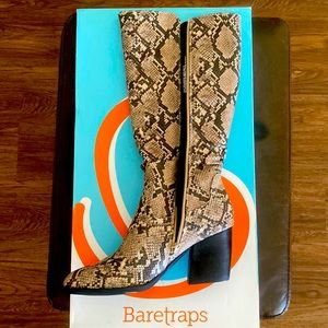 Knee high snake skin, zip up, comfort sole boots. Brand new in box.